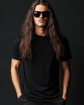 The model effortlessly displays modern fashion with a bold attitude photo