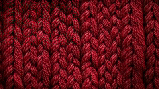 Textured red yarn exhibits craftsmanship and warmth in a cozy environment photo