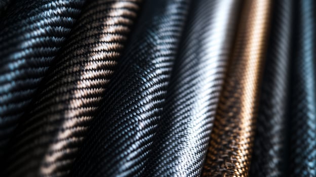 Luxurious fabric textures shimmer in warm hues under soft natural light photo