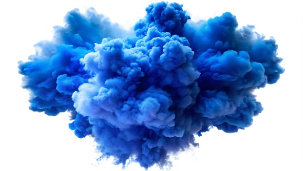 Blue smoke cloud on transparent background photo