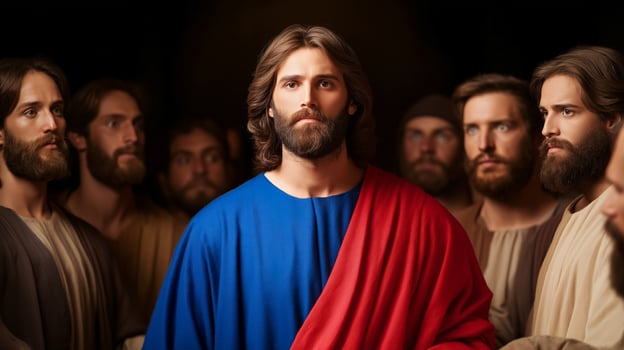 Jesus is surrounded by other men photo
