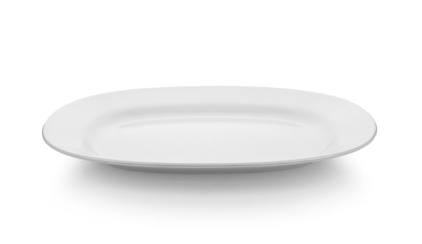 Square plate isolated on white background. photo