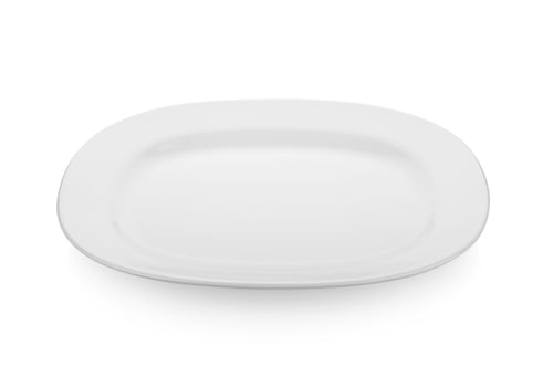 Square plate isolated on white background. photo