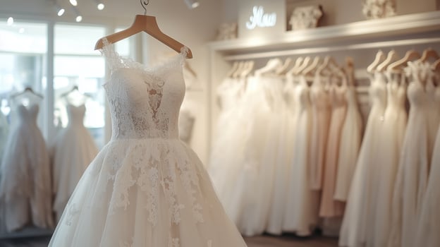 A stunning lace wedding dress photo