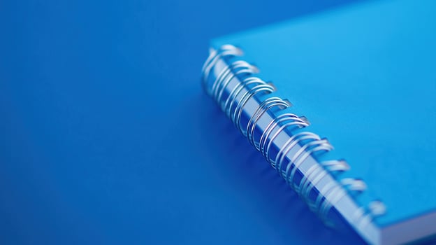 Close-up of a spiral-bound notebook photo
