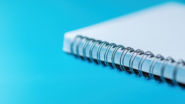 Close-up of a spiral-bound notebook photo