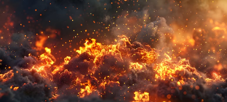 Intense flames peak through of fire's destructive power photo