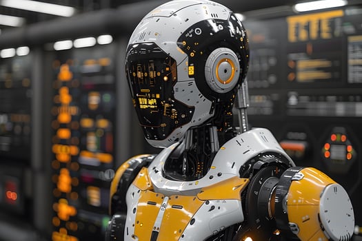Advanced Robotics and AI - Futuristic Cyber Technology Concept for Automation and Innovation in Sci-Fi Settings photo