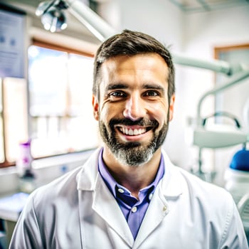 Portrait of a happy male dentist photo