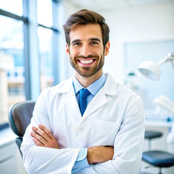 Portrait of a happy male dentist photo