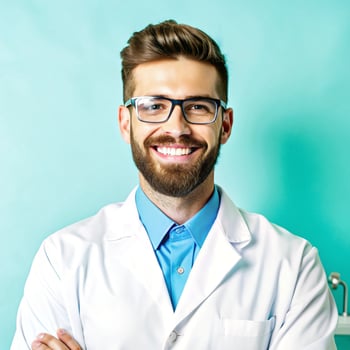 Portrait of a happy male dentist photo