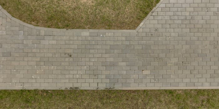 top view of surface of paving slabs and pedestrian footpath photo