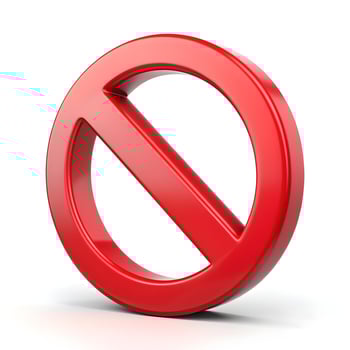 3d render of a sign not allowed photo