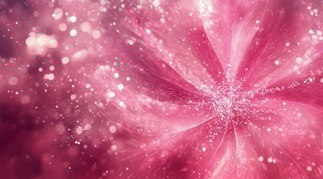 A mesmerizing and captivating pink abstract flower design featuring sparkling effects and gentle, soft light photo