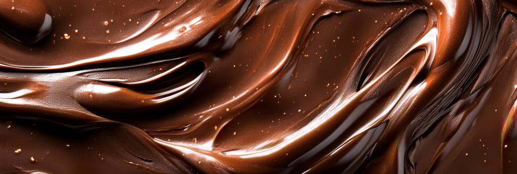 This visually appealing image showcases a silky melted chocolate swirl, emphasizing its rich texture, making it an irresistible addition to various delectable desserts and confections photo