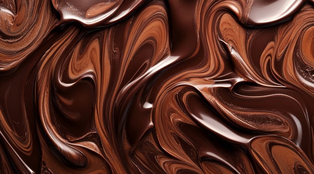 This melted chocolate swirl texture enhances desserts, baking, and culinary creativity, making it ideal for chocolate lovers and showcasing gourmet creations beautifully in food photography photo