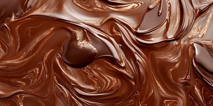 Imagine rich, decadent chocolate, beautifully melted and swirled into intricate patterns that delight the eye and palate, making it ideal for luxurious desserts and exquisite culinary artistry photo