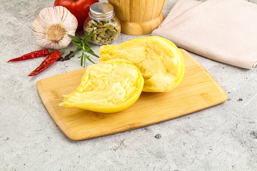 Italian traditional yellow Scamorza cheese photo