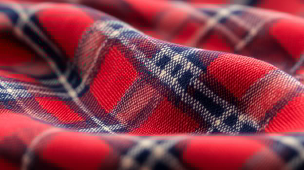 Vibrant red tartan texture with dark blue accents Burns Night Scottish cultural warmth classic and cozy perfect for celebrating traditional heritage photo