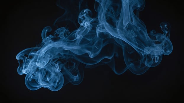 A blue smoke frame on a black background. photo