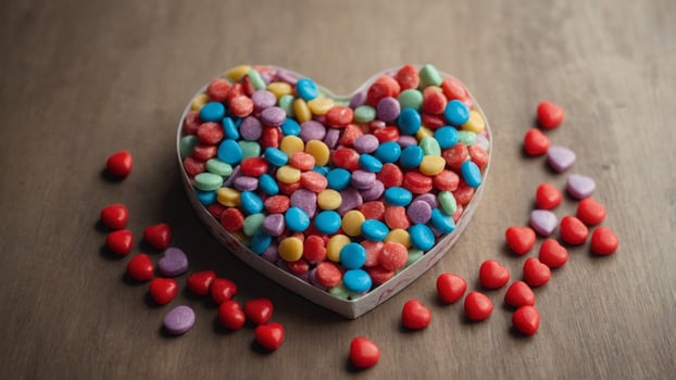 candy shaped heart with greeting Day s Valentine. photo
