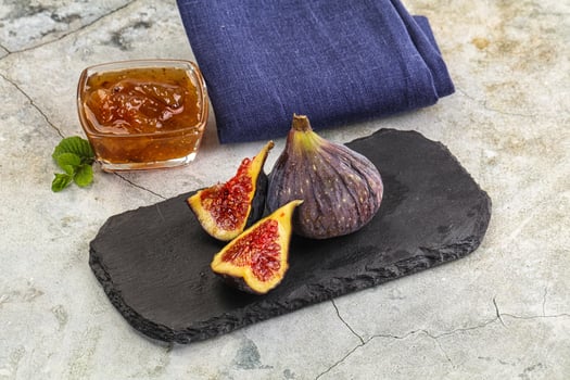 Purple ripe fig with cut photo