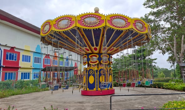 Colorful Carousel in Amusement Park photo