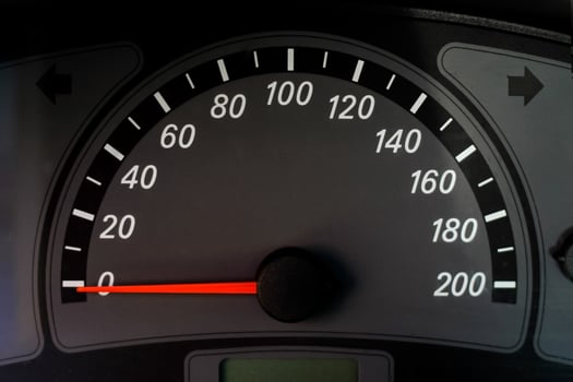 black car speedometer. speed scale photo