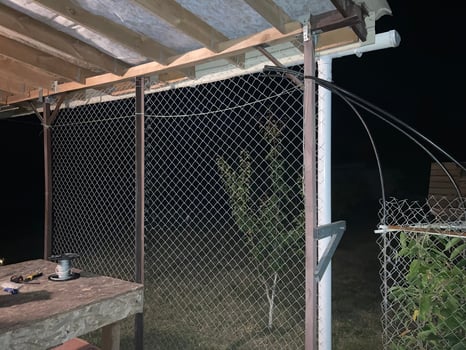 Installation of mosquito netting photo
