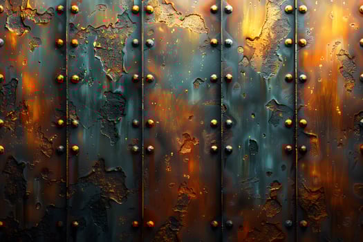 Industrial Aged Metal Wall Texture with Rivets for Design Projects, Posters, or Prints photo