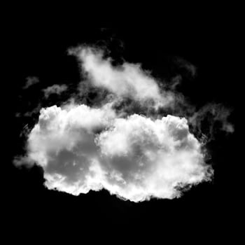 Black cloud or smoke isolated over white background, black and white grayscale negative reversed color mode illustration photo