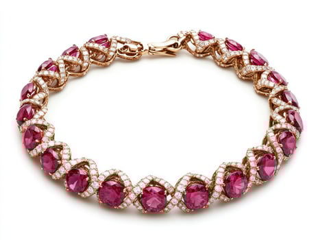 a pink diamond bracelet with a diamond set in the middle photo