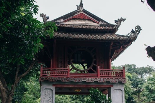 The Temple of Literature Van Mieu in Hanoi, Vietnam. photo