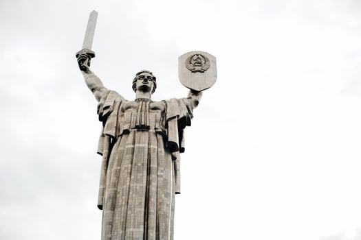 Kiev, Ukraine - Desember 2018 Mother Motherland monument - part of Museum of the Great Patriotic War photo