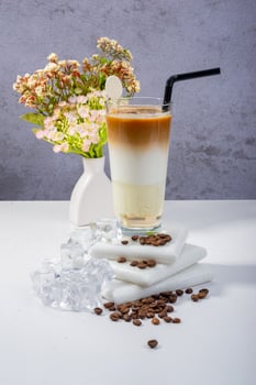 Frosty Coffee Latte with Milk Layers photo