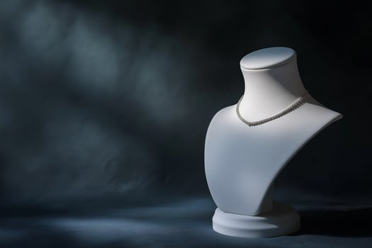 Minimalist White Jewelry Display Mannequin photo