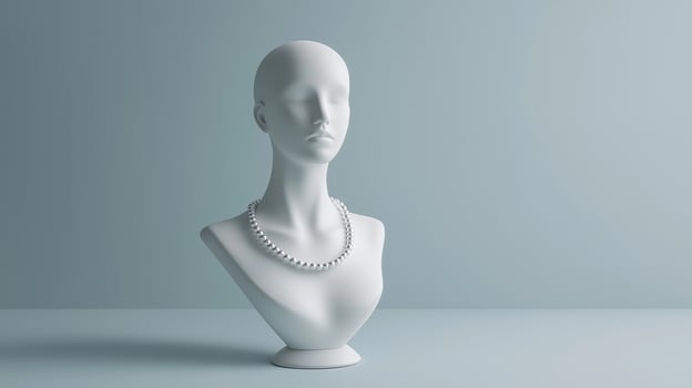Minimalist White Jewelry Display Mannequin photo