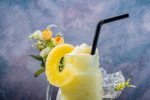 organic Pineapple Smoothie with Fresh Fruit and Granola photo