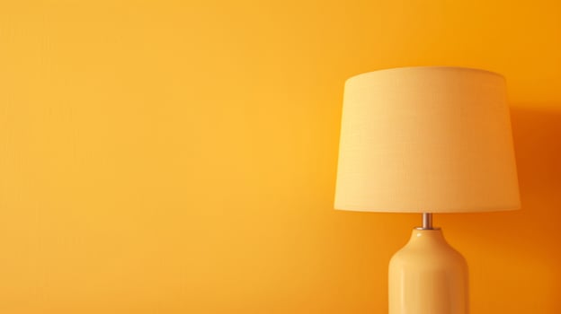 Modern Yellow Lamp Against Solid Yellow Wall Background, Minimalist Home Decor Idea, Bright and Vibrant Living Space Inspiration, Contemporary Light Design, Monochromatic Interior Style photo