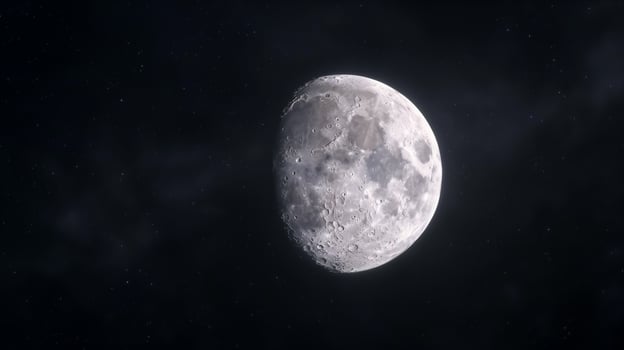 Moon with Detailed Craters in Outer Space Background Suitable for Scientific Illustration and Education Photorealistic Image photo