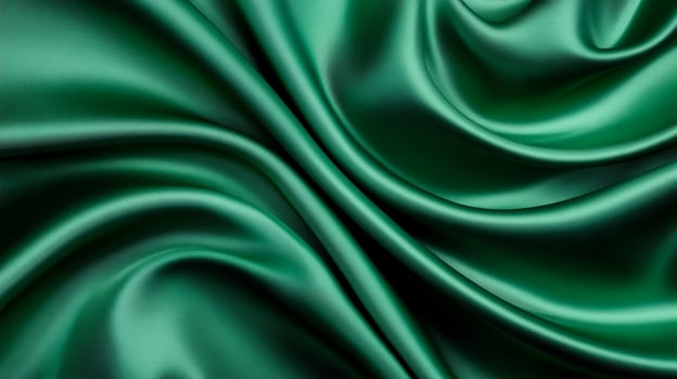 Lush emerald green silk in soft curves and deep shadows luxurious and calming abstract background ideal for Christmas or holiday decor rich festive feel photo