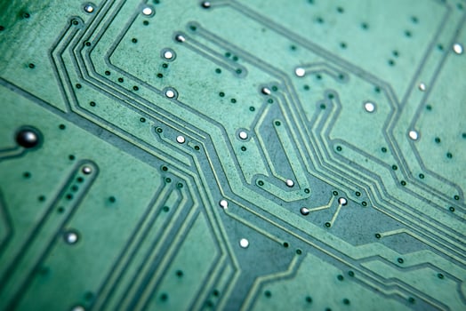 chip board and processor technology digital close up photo
