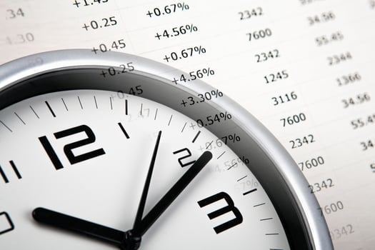 large clock face with digits closeup economic life photo