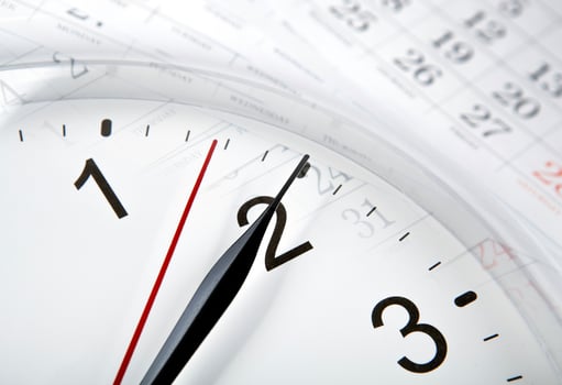 wall calendar with the number of days and clock photo