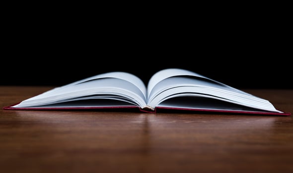 open book on the table photo