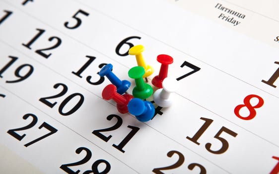 large wall calendar with needles photo