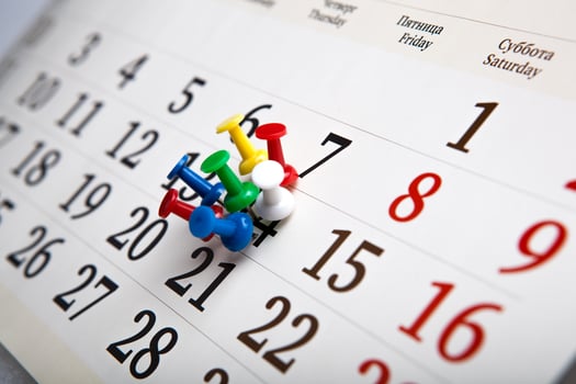 large wall calendar with needles photo