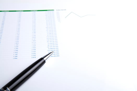 business still-life with pen photo