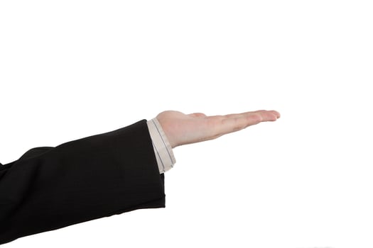 male hand palm delivers petitions photo