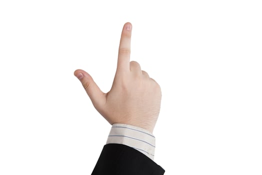 male hand showing one finger photo